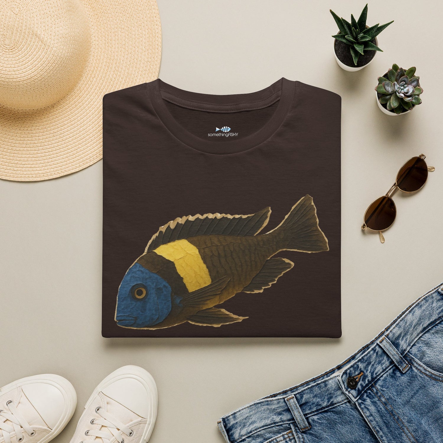 Tropheus Cichlid Fish T‑Shirt — Retro Aquarium Fish Tee