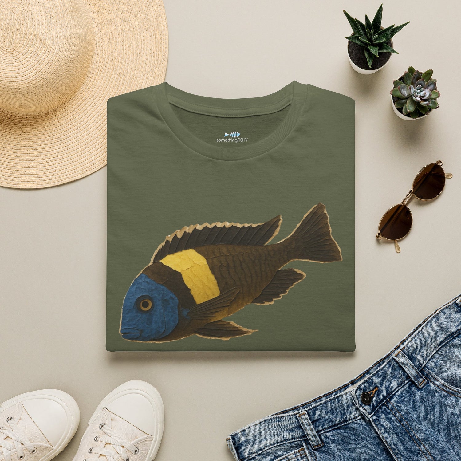 Tropheus Cichlid Fish T‑Shirt — Retro Aquarium Fish Tee