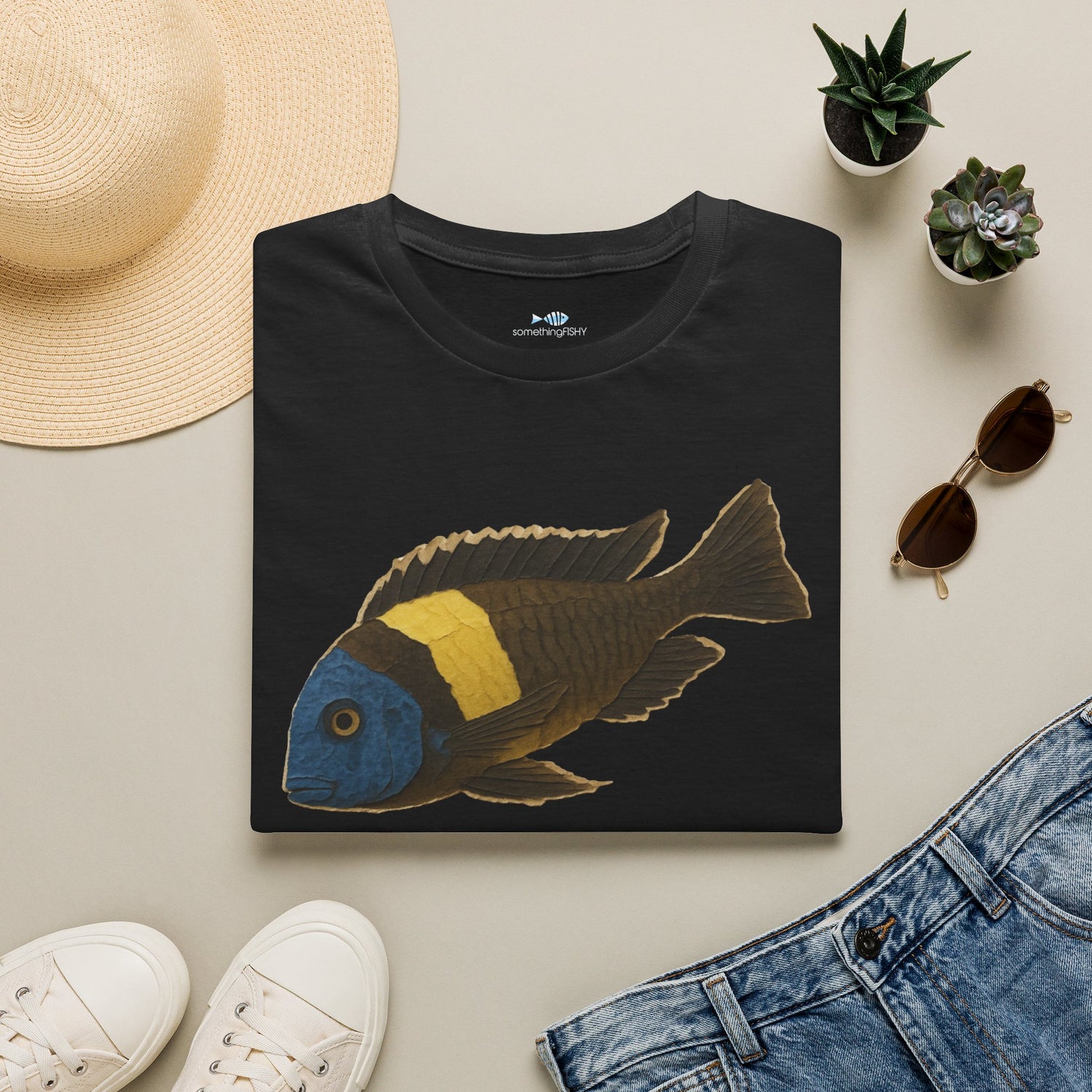 Tropheus Cichlid Fish T‑Shirt — Retro Aquarium Fish Tee