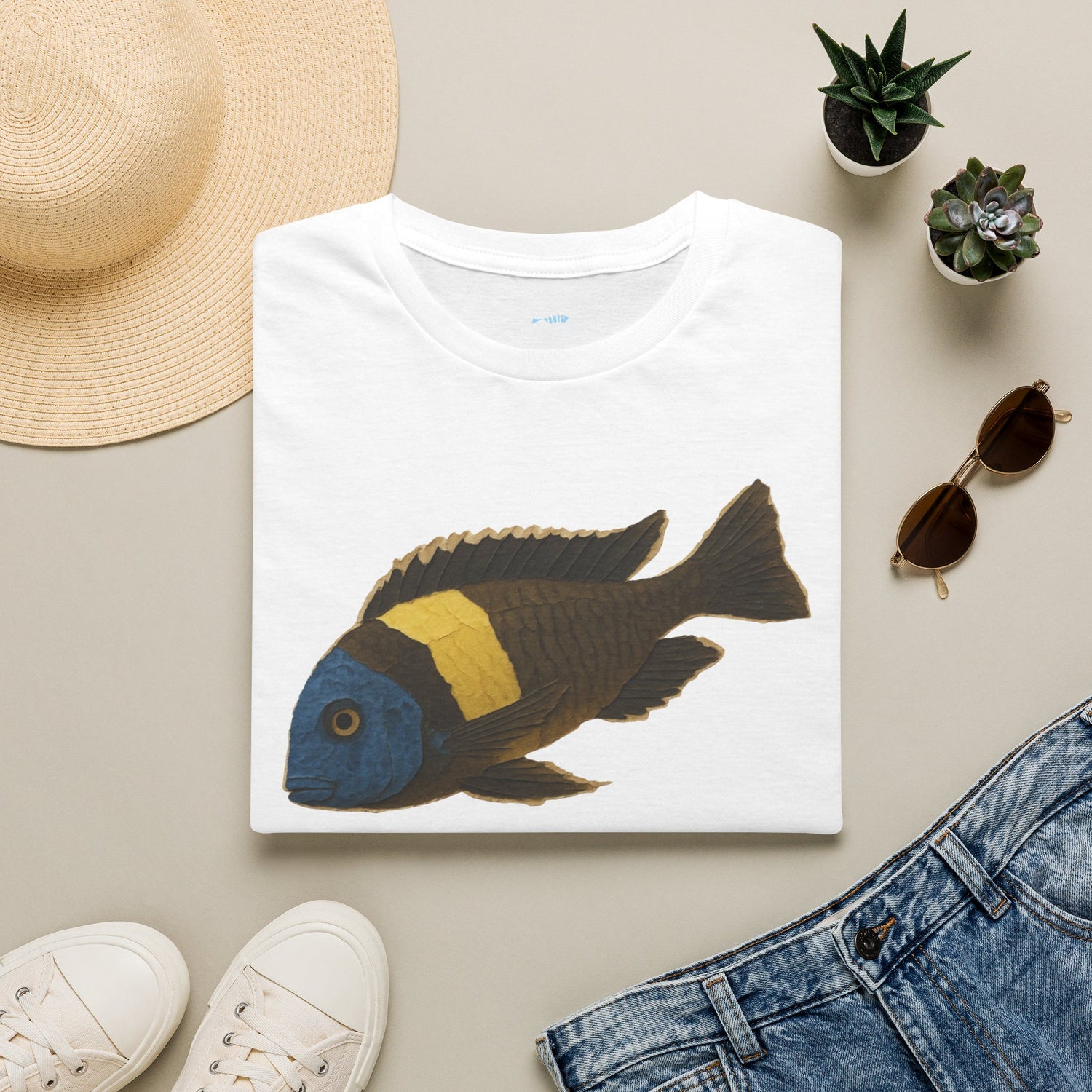 Tropheus Cichlid Fish T‑Shirt — Retro Aquarium Fish Tee