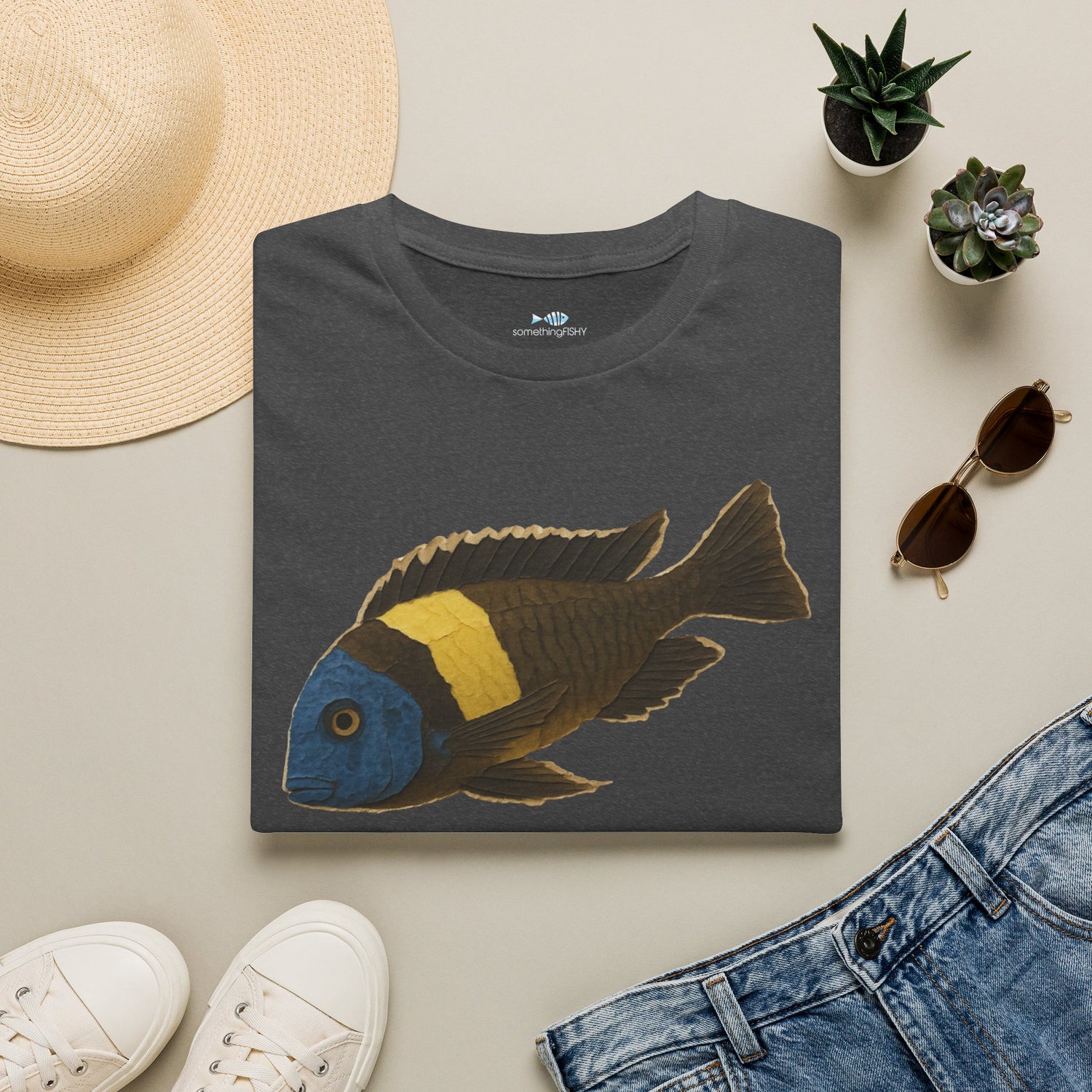 Tropheus Cichlid Fish T‑Shirt — Retro Aquarium Fish Tee