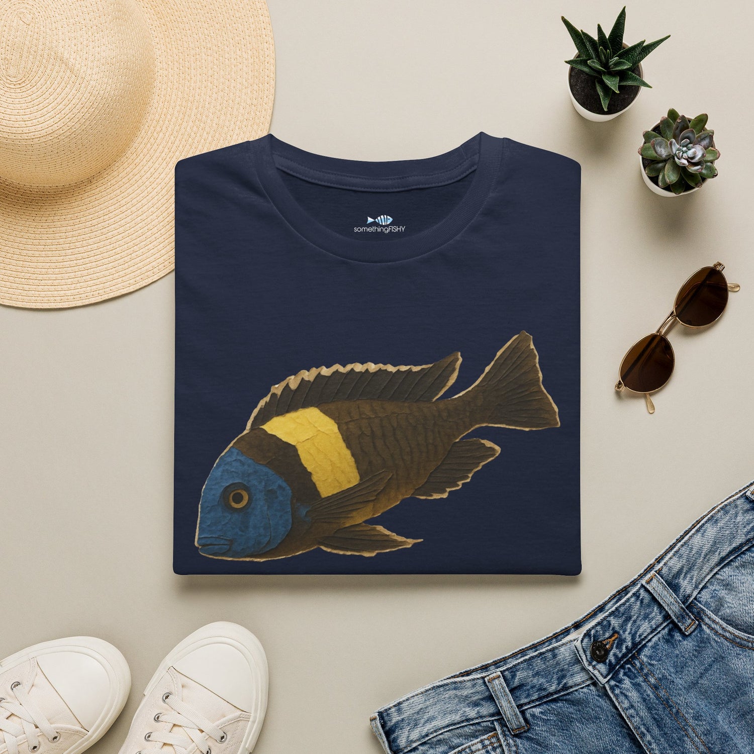 Tropheus Cichlid Fish T‑Shirt — Retro Aquarium Fish Tee